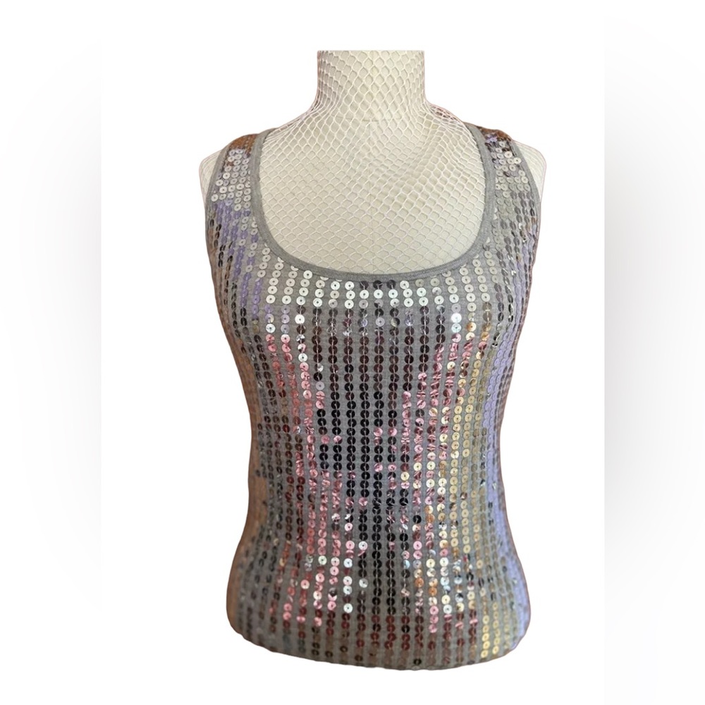 Instant Romance Sequin Tank Top Size M - Picture 1 of 6